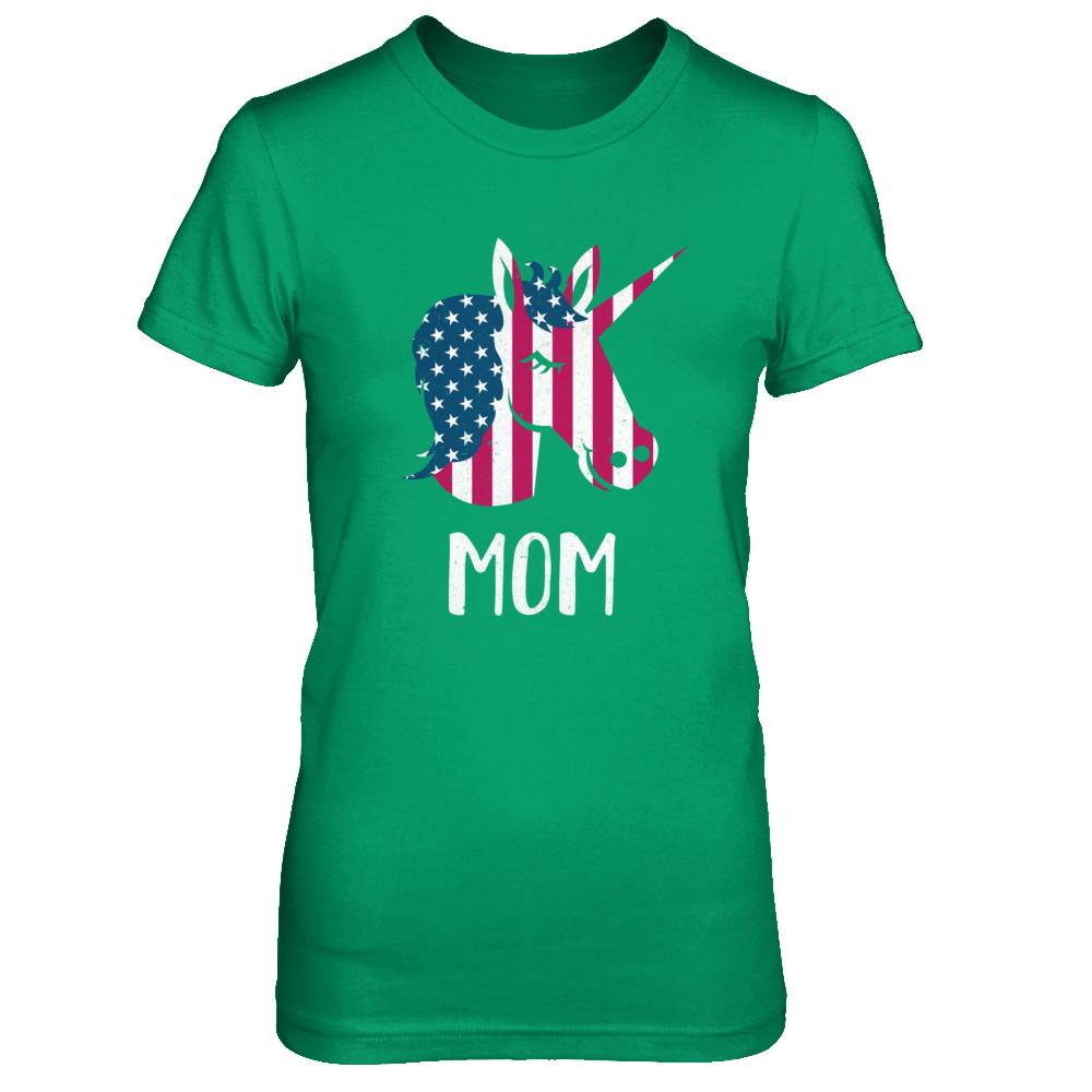 Patriotic Mom Mommy Unicorn Americorn 4Th Of July-T-Shirt & Hoodie-Women's T-Shirt-Irish Green