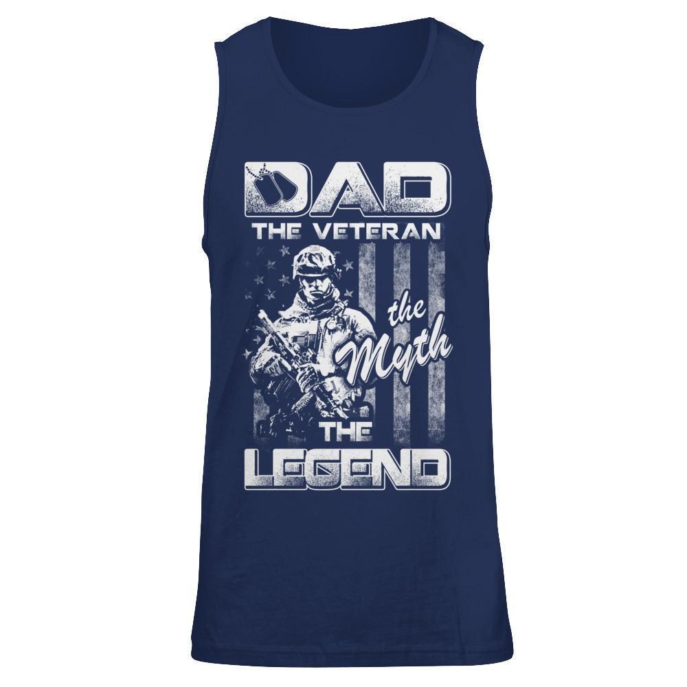 Dad The Veteran The Myth The Legend-T-Shirt & Hoodie-Unisex Tank-Navy