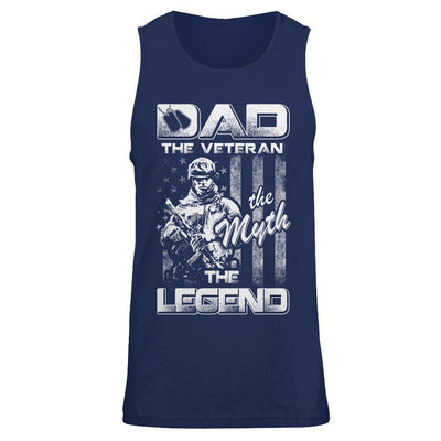 Dad The Veteran The Myth The Legend-T-Shirt & Hoodie-Unisex Tank-Navy