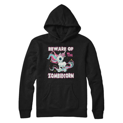Beware Of The Zombiecorn Unicorn-T-Shirt & Sweatshirt-Pullover Hoodie-Black