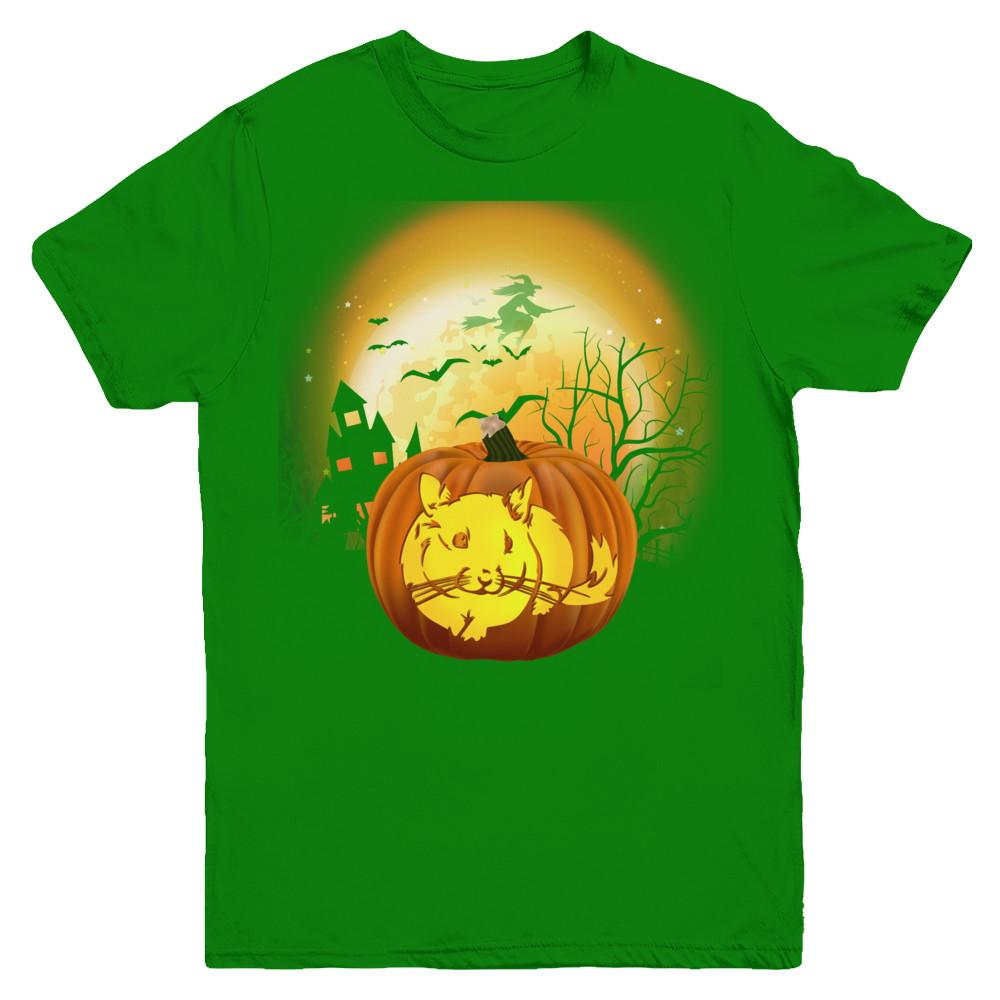 Pumpkin Chinchilla Halloween Human Costume Youth-Youth Shirt-Youth T-Shirt-Irish Green