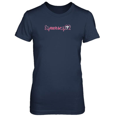 Nurse Heartbeat Nursing Passionate-T-Shirt & Tank Top-Women's T-Shirt-Navy