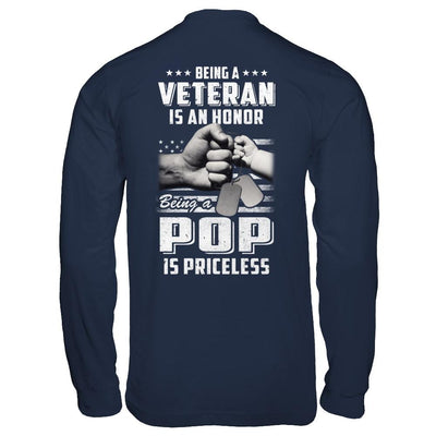 Being A Veteran Is An Honor Being A Pop Is Priceless-T-Shirt & Hoodie-Long Sleeve T-Shirt-Navy