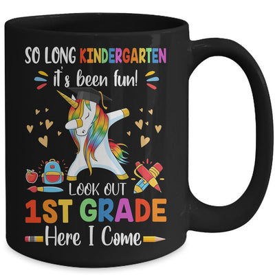 So Long Kindergarten Here I Come 1st Grade Dabbing Unicorn Mug-Coffee Mug-