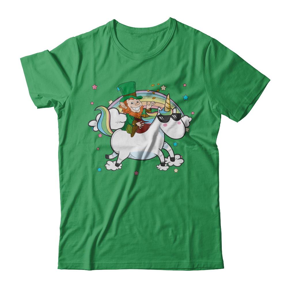 St Patrick's Day Lepricorn Leprechaun Riding Unicorn-T-Shirt & Hoodie-Premium T-Shirt-Kelly Green