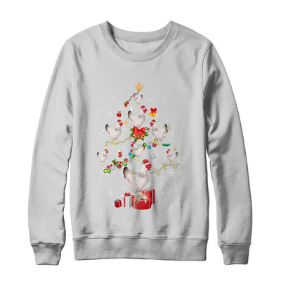 Farmer Chicken Christmas Tree Decor Xmas Gift-T-Shirt & Sweatshirt-Crewneck Sweatshirt-White