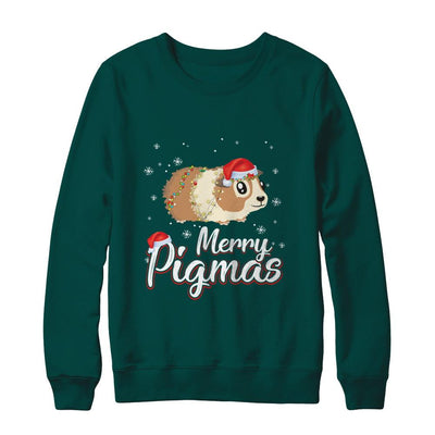 Merry Pigmas Funny Guinea Pig Santa Hat Christmas Gift-T-Shirt & Sweatshirt-Crewneck Sweatshirt-Deep Forest