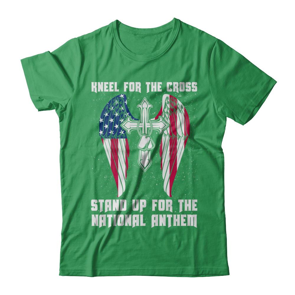 Kneel For The Cross Stand Up For The National Anthem-T-Shirt & Hoodie-Premium T-Shirt-Kelly Green