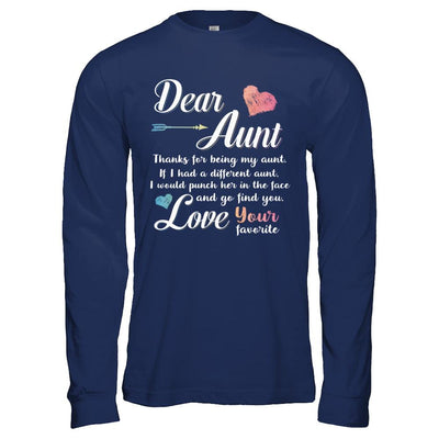 Dear Aunt Thanks For Being My Aunt Gift Christmas-T-Shirt & Hoodie-Long Sleeve T-Shirt-Navy