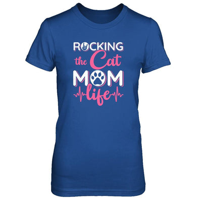 Rocking The Cat Mom Life-T-Shirt & Tank Top-Women's T-Shirt-Royal