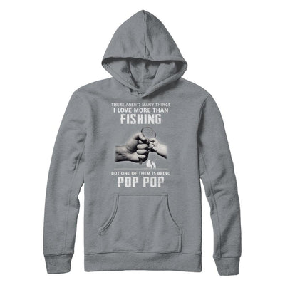 I Love More Than Fishing Being Pop Pop Funny Fathers Day-T-Shirt & Hoodie-Pullover Hoodie-Light Steel