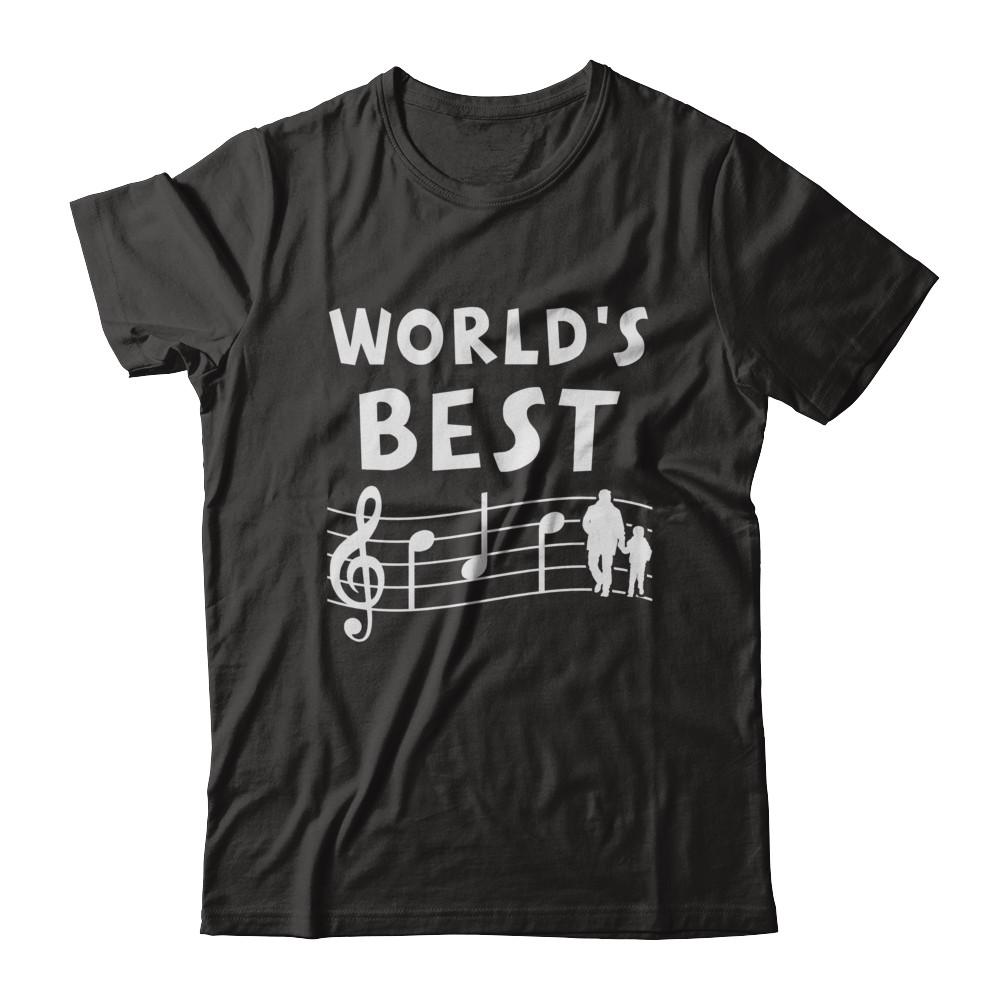 World's Best Dad Ever Treble Clef Musician Fathers Day-T-Shirt & Hoodie-Classic T-Shirt-Black