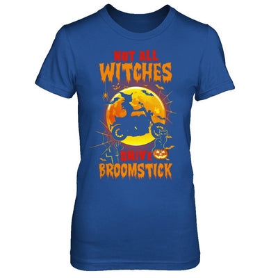 Not All Witches Drive Broom Funny Halloween Biker-T-Shirt & Sweatshirt-Women's T-Shirt-Royal