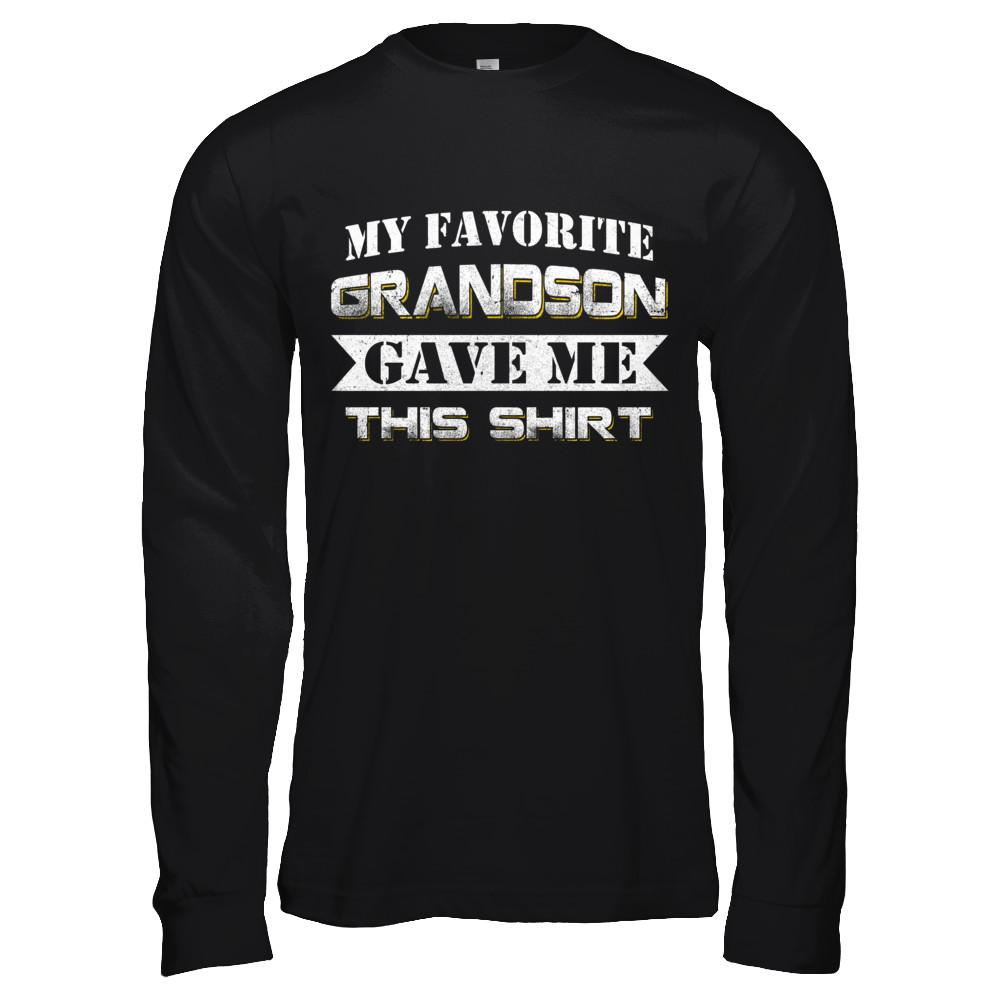 My Favorite Grandson Gave Me This-T-Shirt & Hoodie-Long Sleeve T-Shirt-Black
