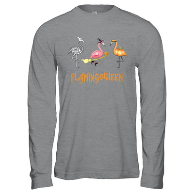 Funny Flamingo Halloween Flamingoween-T-Shirt & Hoodie-Long Sleeve T-Shirt-Sport Grey