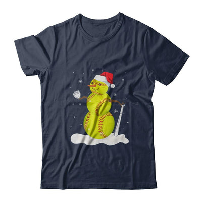Christmas Softball Snowman Christmas-T-Shirt & Sweatshirt-Classic T-Shirt-Navy