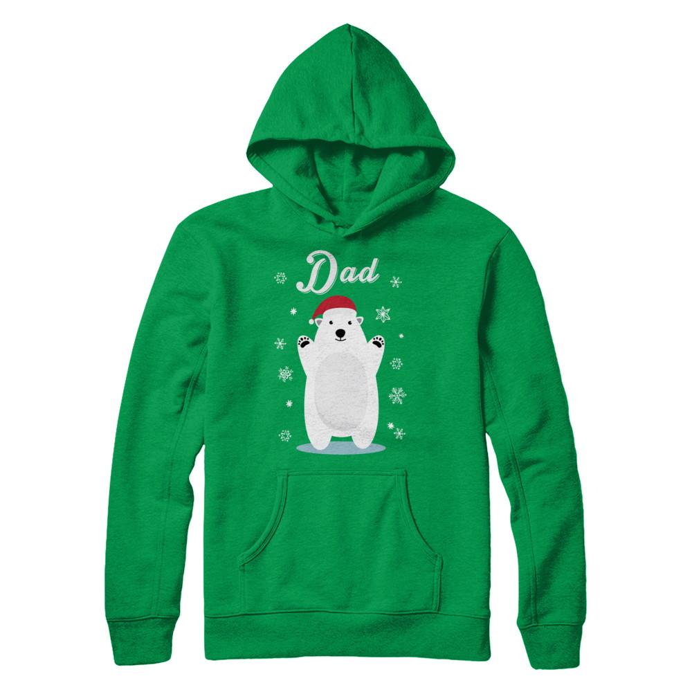 Dad Bear Christmas Santa Pajamas-T-Shirt & Sweatshirt-Pullover Hoodie-Irish Green