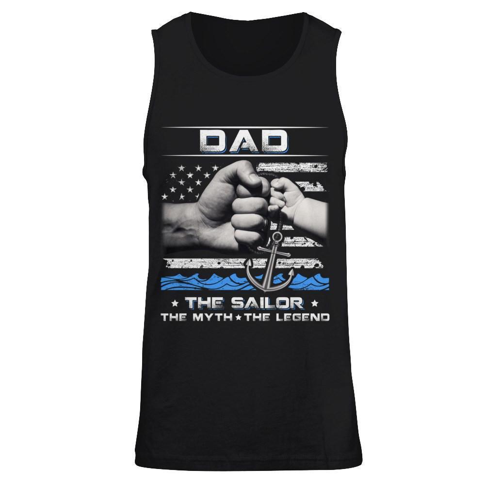 Veteran Dad The Sailor The Myth The Legend-T-Shirt & Hoodie-Unisex Tank-Black