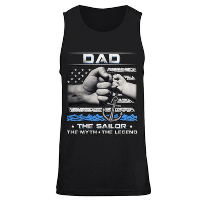 Veteran Dad The Sailor The Myth The Legend-T-Shirt & Hoodie-Unisex Tank-Black
