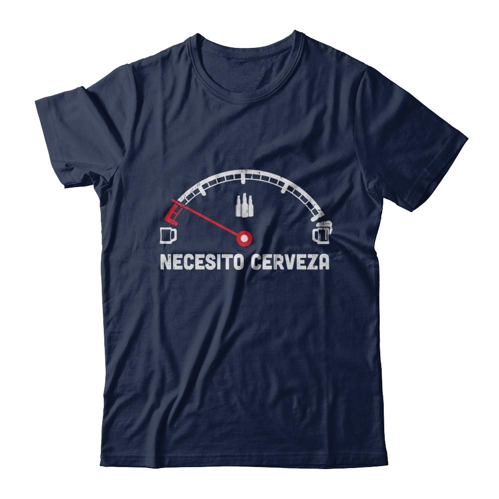 Funny Saying Cars Necesito Cerveza I Need Beer-T-Shirt & Hoodie-Classic T-Shirt-Navy
