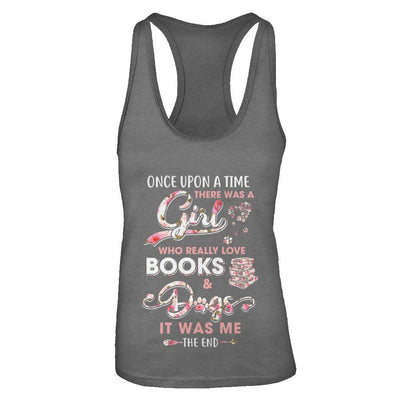 There Was A Girl Who Really Loved Books And Dogs-T-Shirt & Tank Top-Women's Ideal Racerback Tank-Dark Grey