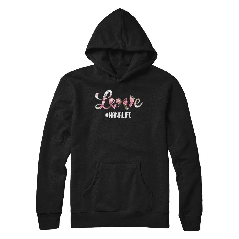 Love Nanalife Matching Grandchild And Nana Gifts-T-Shirt & Hoodie-Pullover Hoodie-Black