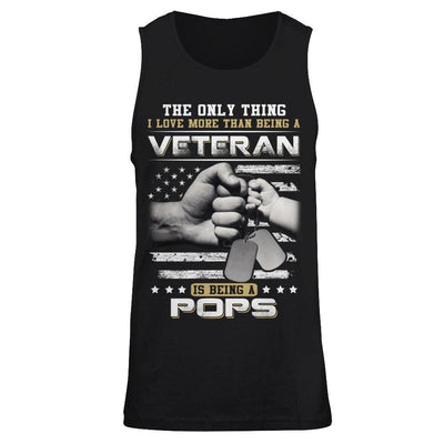 I Love More Than Being A Veteran Is Being A Pops-T-Shirt & Hoodie-Unisex Tank-Black