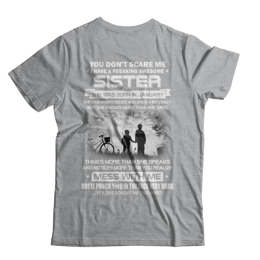 Freaking Awesome Sister She Was Born In January Brother-T-Shirt & Hoodie-Classic T-Shirt-Sport Grey