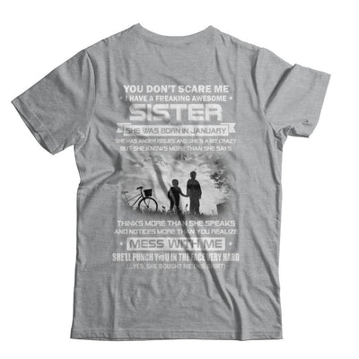 Freaking Awesome Sister She Was Born In January Brother-T-Shirt & Hoodie-Classic T-Shirt-Sport Grey