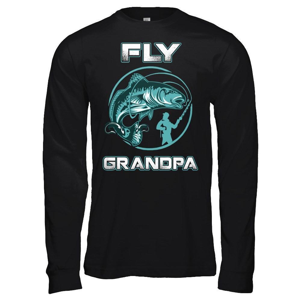 Fly Fishing Grandpa-T-Shirt & Hoodie-Long Sleeve T-Shirt-Black