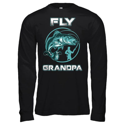 Fly Fishing Grandpa-T-Shirt & Hoodie-Long Sleeve T-Shirt-Black