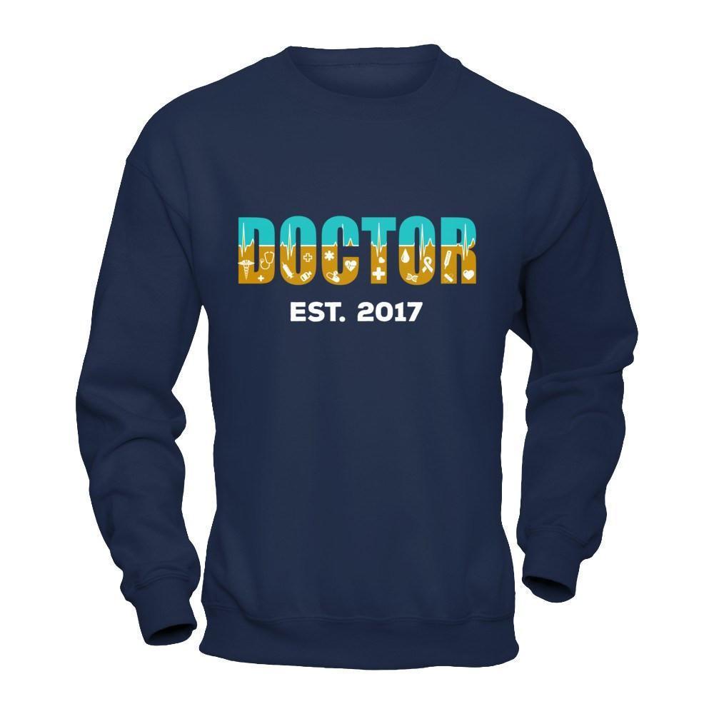 Medical School Graduation Doctor 2017-T-Shirt & Hoodie-Crewneck Sweatshirt-Navy