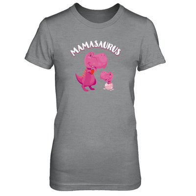 Mama Mamasaurus Rex Cute Dinosaur Mothers Day-T-Shirt & Tank Top-Women's T-Shirt-Sport Grey