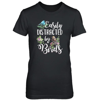 Easily Distracted By Birds-T-Shirt & Tank Top-Women's T-Shirt-Black