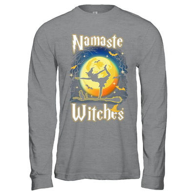 Namaste Witches Yoga Halloween-T-Shirt & Hoodie-Long Sleeve T-Shirt-Sport Grey