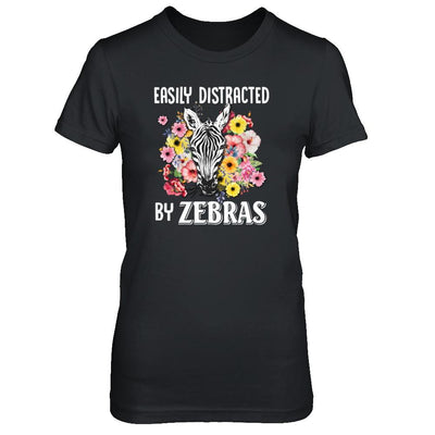 Easily Distracted By Zebras-T-Shirt & Tank Top-Women's T-Shirt-Black