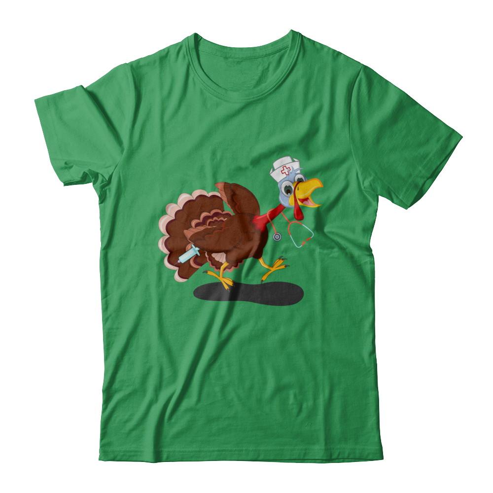 Nurse Turkey Funny Thanksgiving Day-T-Shirt & Hoodie-Premium T-Shirt-Kelly Green