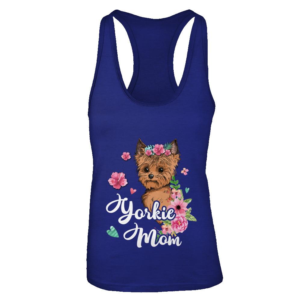 Yorkie Mom Funny Dog Mom Gift Idea-T-Shirt & Tank Top-Women's Ideal Racerback Tank-Royal