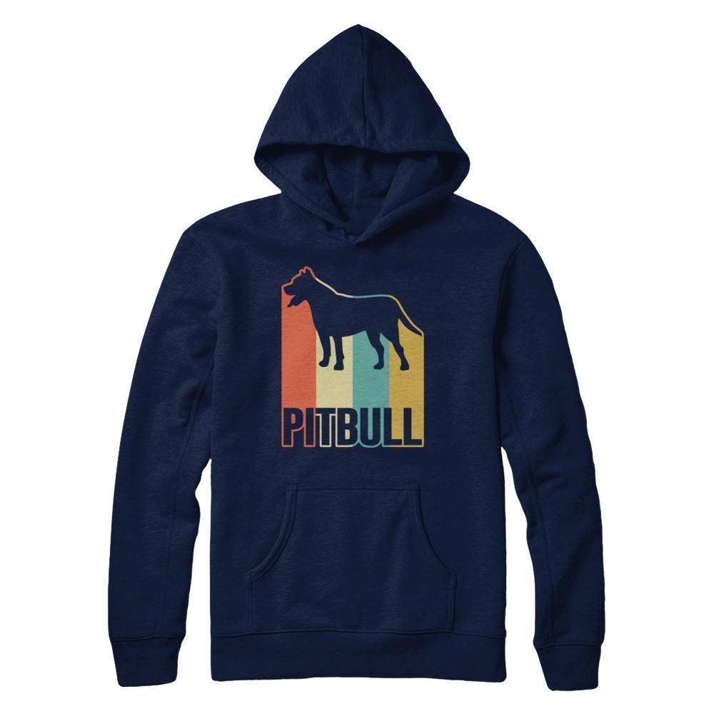 Classic Vintage Retro Style Pitbull Dog-T-Shirt & Hoodie-Pullover Hoodie-Navy