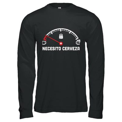 Funny Saying Cars Necesito Cerveza I Need Beer-T-Shirt & Hoodie-Long Sleeve T-Shirt-Black