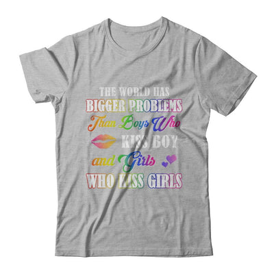 Lgbt Gay Lesbian The World Has Bigger Problems Than Boys-T-Shirt & Hoodie-Premium T-Shirt-Heather Gray