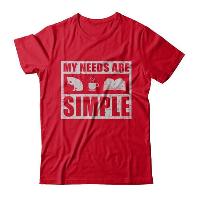 My Needs Are Simple Coffee Cats Books-T-Shirt & Hoodie-Premium T-Shirt-Red