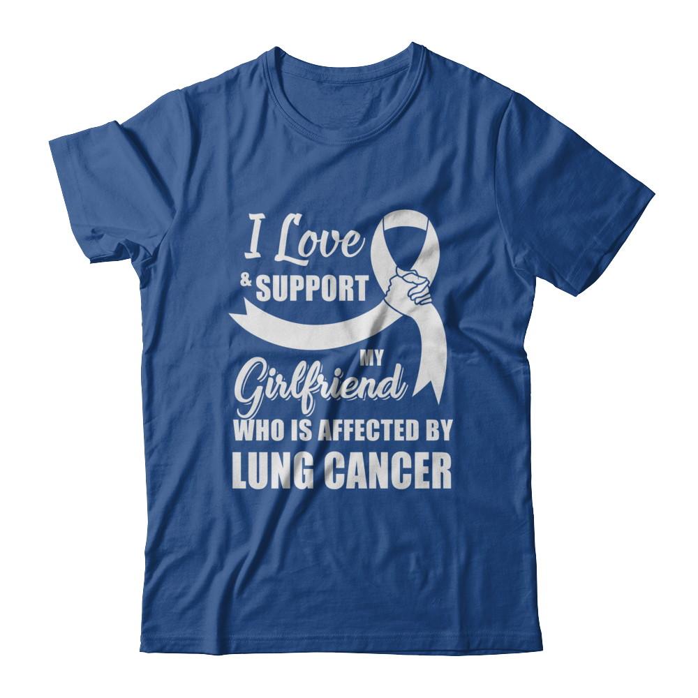 Lung Cancer Awareness Support White Girlfriend Boyfriend-T-Shirt & Hoodie-Classic T-Shirt-Royal