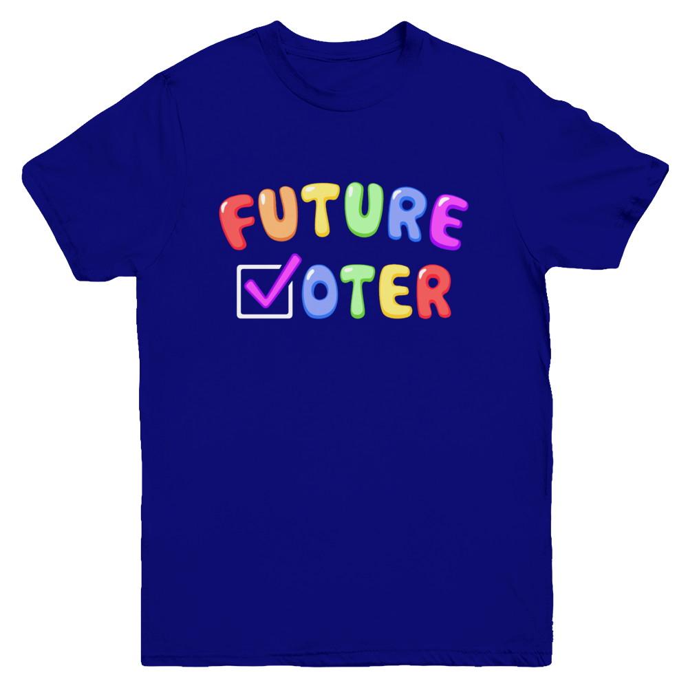 Voting Kids Vote Future Voter Rainbow Youth-Youth Shirt-Youth T-Shirt-Navy