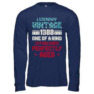 Legendary Vintage 1988 33th Years Old Birthday Gift-T-Shirt & Hoodie-Long Sleeve T-Shirt-Navy