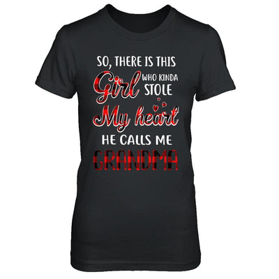 This Girl Who Kinda Stole My Heart He Calls Me Grandma-T-Shirt & Hoodie-Women's T-Shirt-Black