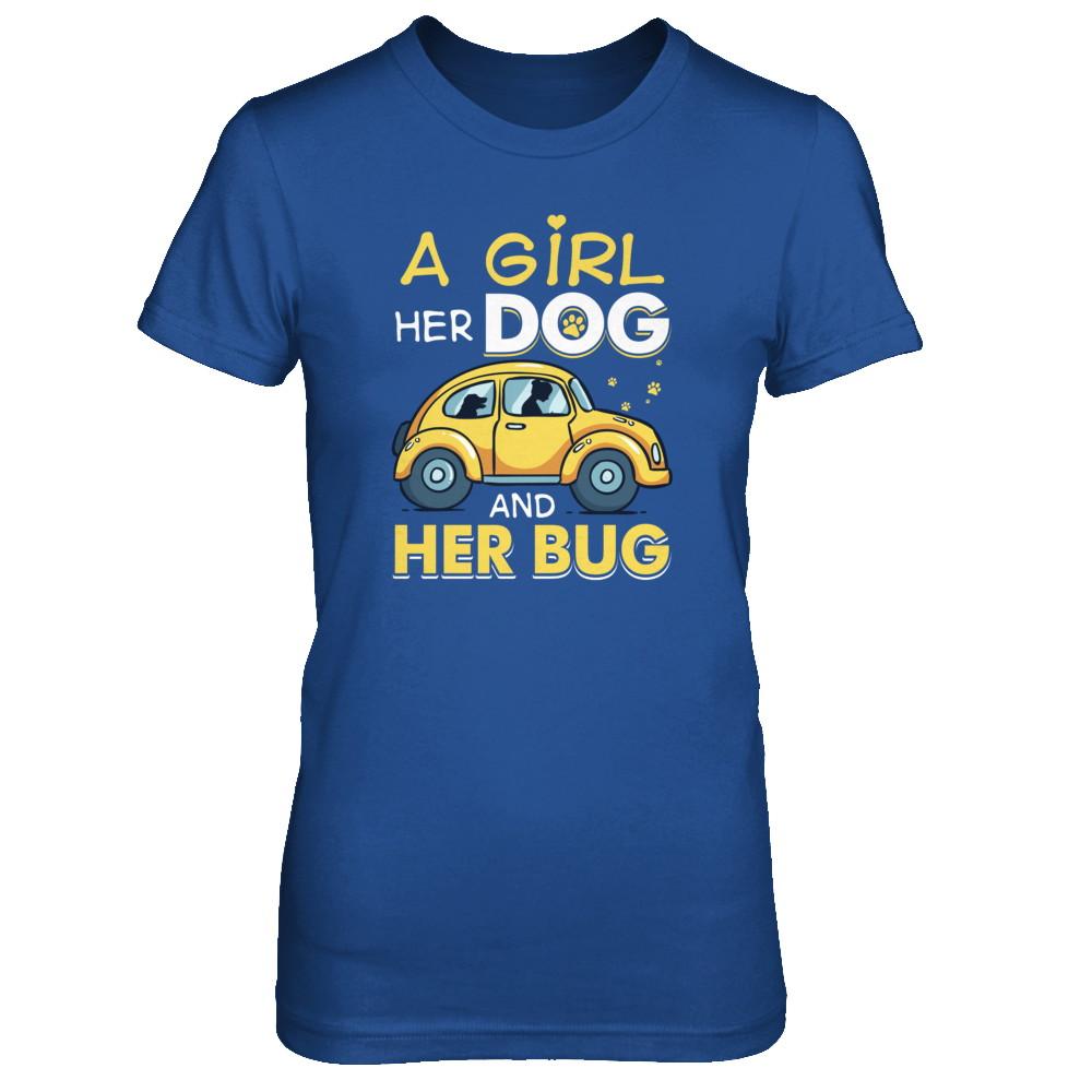A Girl Her Dog And Her Bug-T-Shirt & Tank Top-Women's T-Shirt-Royal