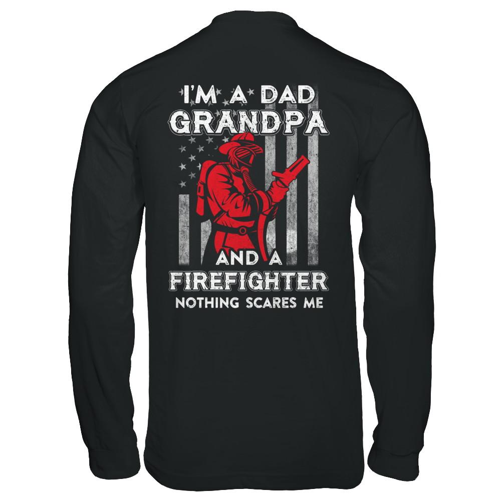 I'm A Dad Grandpa Firefighter Father's Day Gift-T-Shirt & Hoodie-Long Sleeve T-Shirt-Black