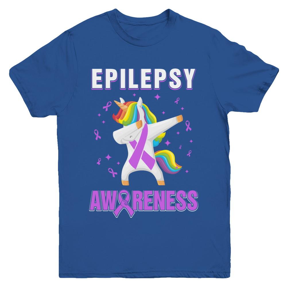 Inspirational Epilepsy Awareness Unicorn Support Youth-Youth Shirt-Youth T-Shirt-Royal