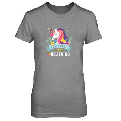 Unicorn Don't Stop Believing-T-Shirt & Tank Top-Women's T-Shirt-Sport Grey